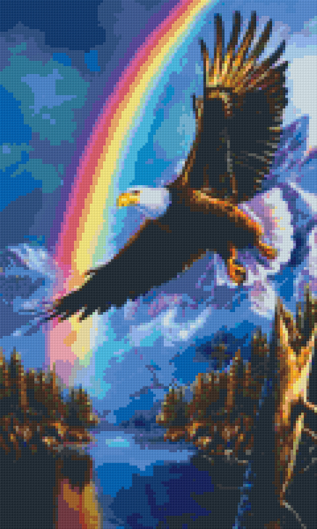 Eagle Rainbow Twelve [12] Baseplate PixelHobby Mini-mosaic Art Kit image 0